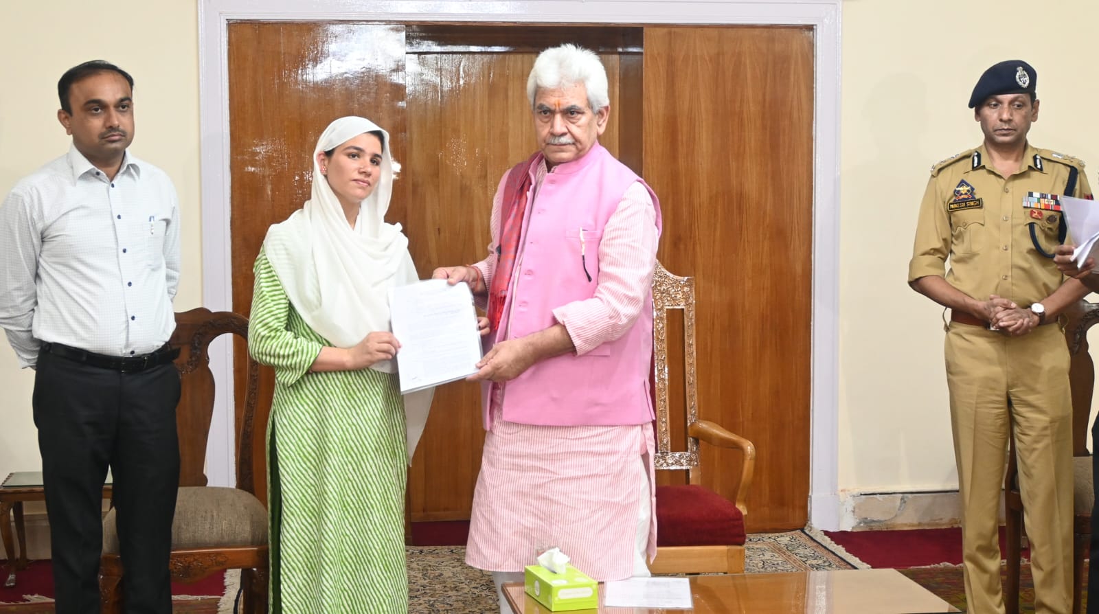 LG J&K hands over Appointment letters to NoKs of 03 civilians ,under SR0-43