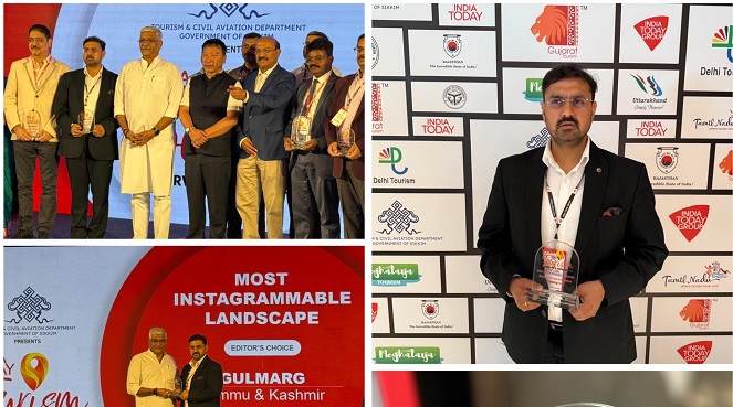 J&K gets Tourism Award ; Minister Satish Sharma receives Award