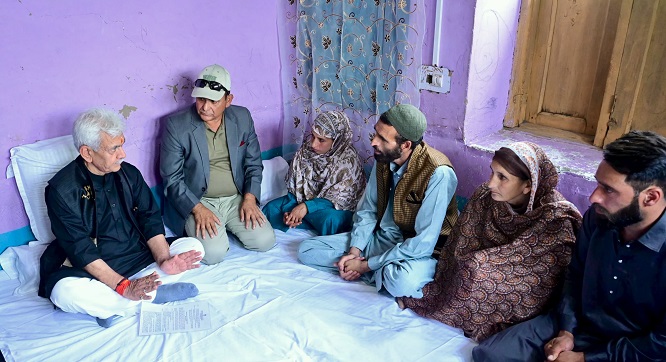 'LG Manoj Sinha hands over Job Letter to Pahalgam Attack Victim Aadil’s wife'