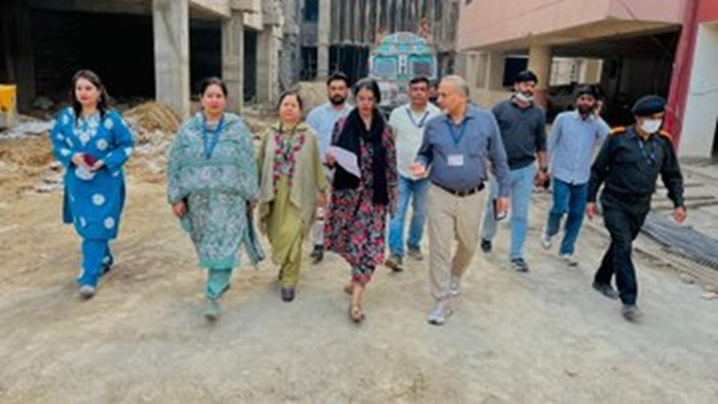 MD NHM J&K Akriti Sagar inspects  Critical Care Block site