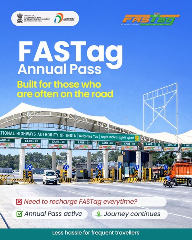 Fastag revised fee of Rs 3,075 to be in operation  from 1 April 2026
