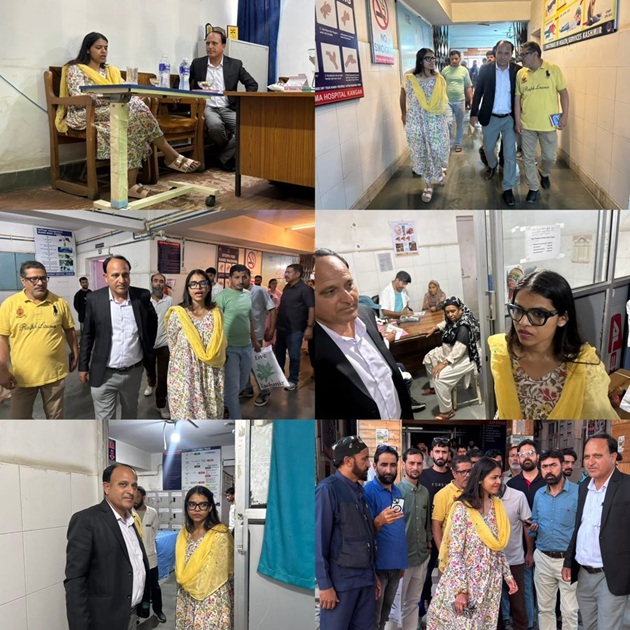 'Mission Director NHM J&K Akriti Sagar IAS  conducts surprise visit to SDH'
