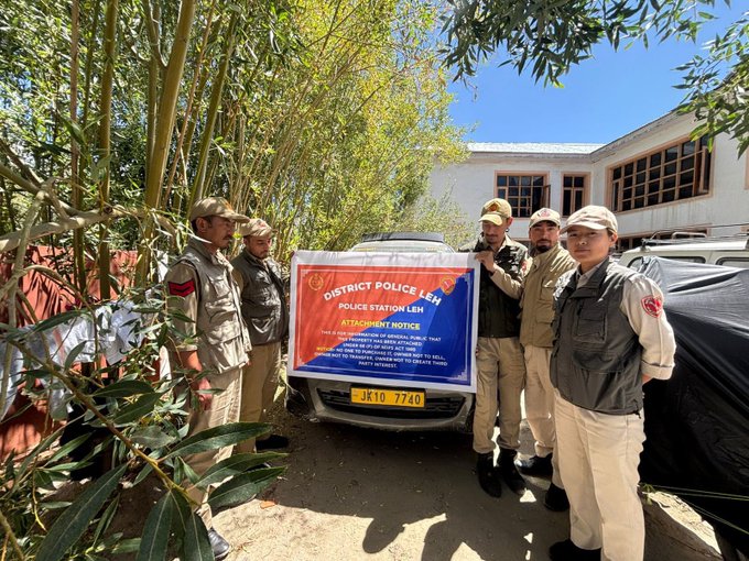 Ladakh Police attaches an Innova vehicle valued at approx. ₹20 lakh under NDPS Act