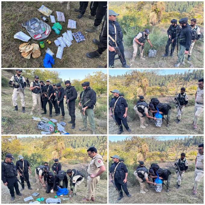 J&K Police recover Bag containing Medicines/Eatables near Encounter Site