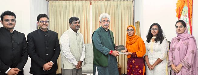 Indian Forest Service Officers of  2024 batch call on LG Manoj Sinha