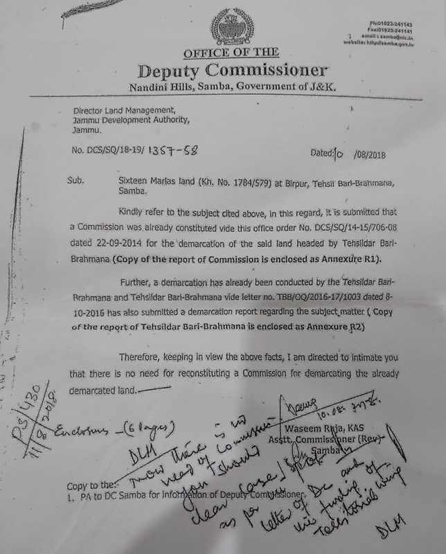 Revenue Team headed by DLM Jammu overrule DC & VC JDA ? 