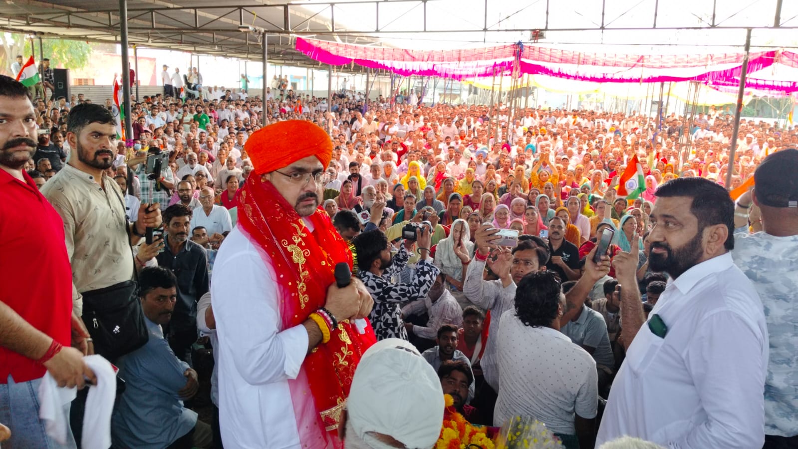 Satish Sharma files Independent Nomination for Chhamb Constituency, Thousands rally in support
