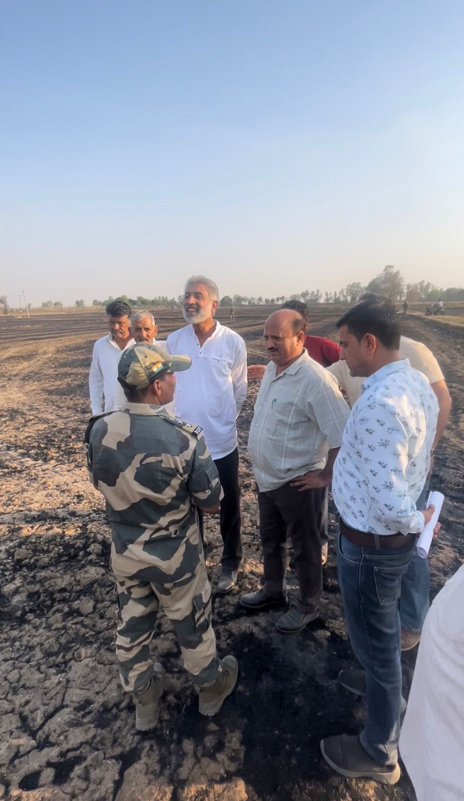 MLA Devinder Manyal assures support over Wheat crop Fire in Ramgarh