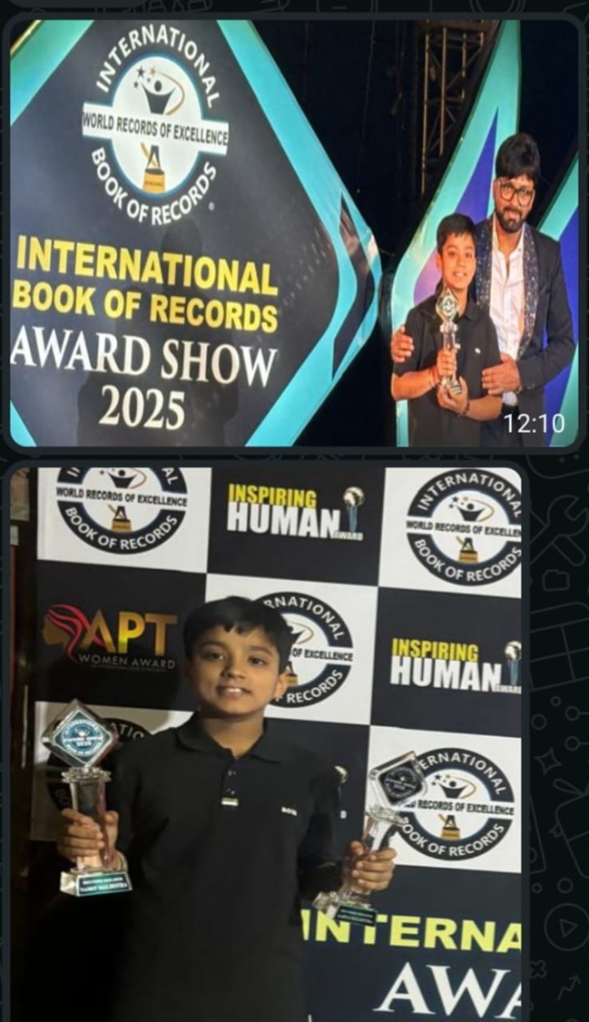 Jodhamal School Student Namit Malhotra  gets award from International Book of Records 