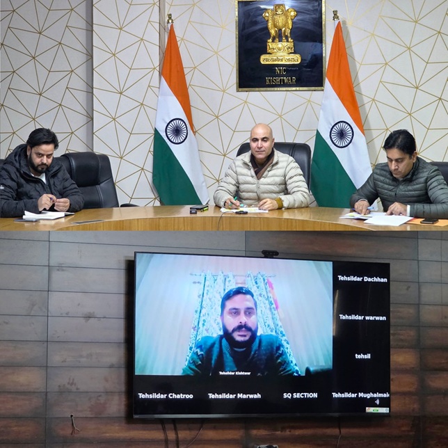 DC Kishtwar directs concerned officers to verify physical land records with digital entries to remove any errors 