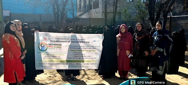 On directions of DC Kishtwar Pankaj, Girls Madrasa students sensitised on Child Marriage by Child Protection Officials 