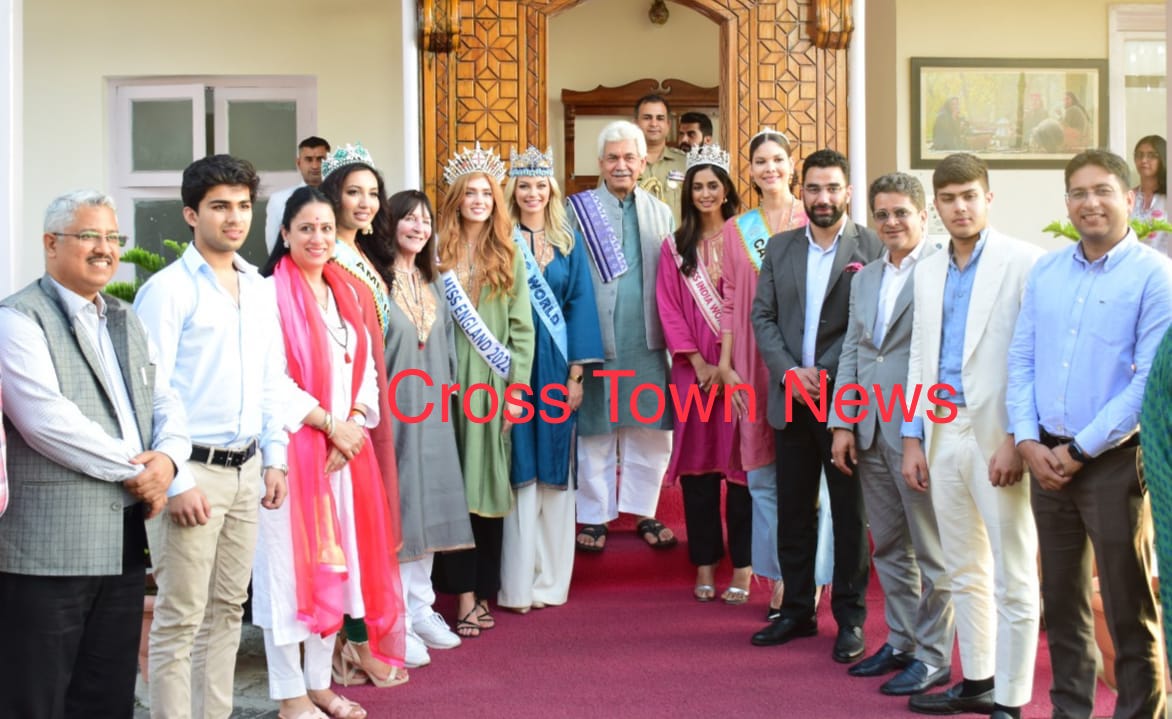 LG J&K  Manoj Sinha meets Miss World , other international beauty pageant winners