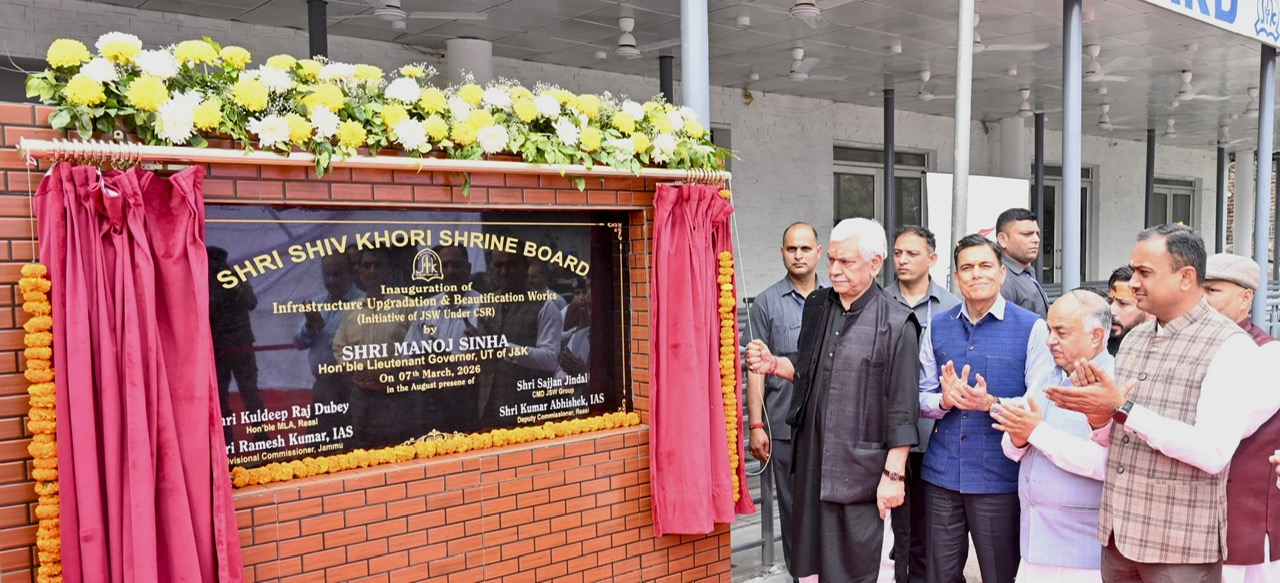 'LG Manoj Sinha inaugurates Works at holy Shiv Khori ; thanks Sajjan Jindal'