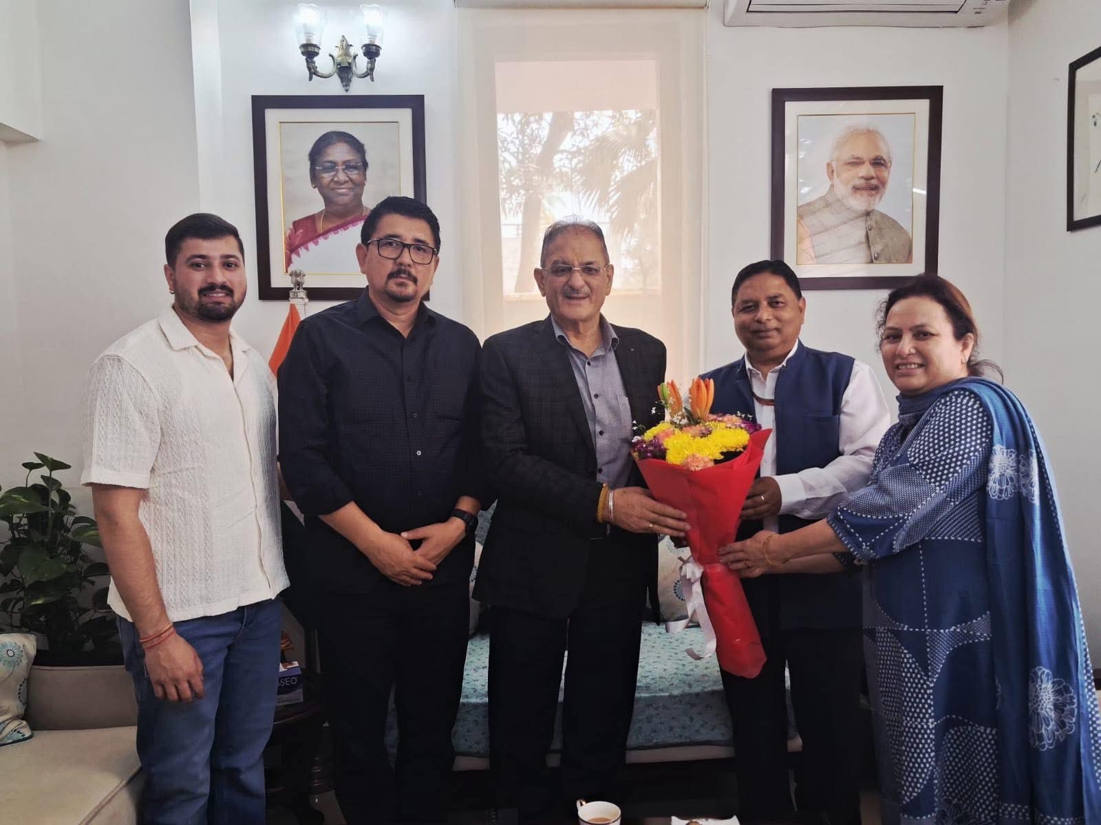 'MP Sat Sharma meets Governor Kavinder Gupta'