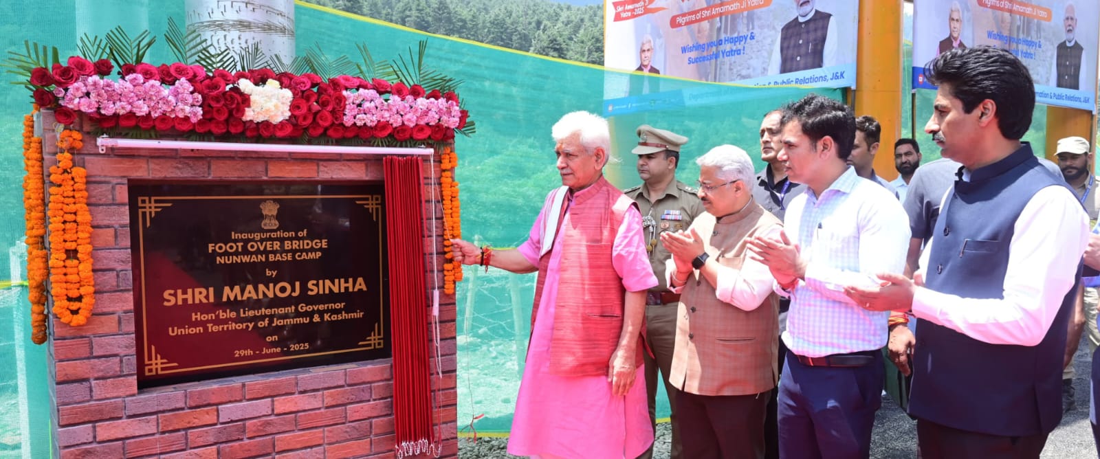 Amarnath Yatra: LG J&K inaugurates foot overbridge for Pilgrims