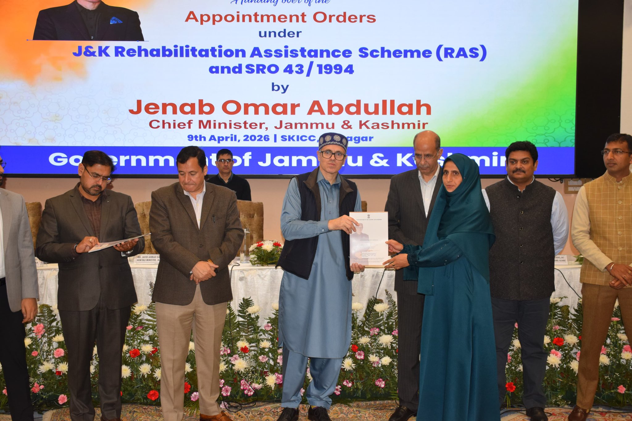 'CM Omar Abdullah hands over appointment orders under SRO-43/RAS'
