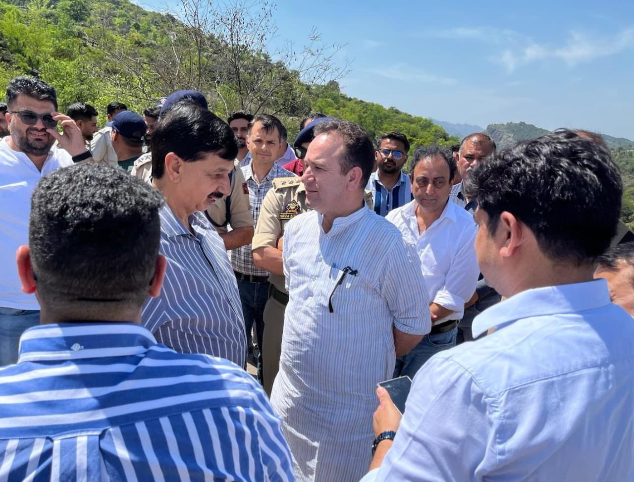 LoP Sunil Sharma , MLA Pawan Gupta visit Accident Site in Ramnagar, Udhampur