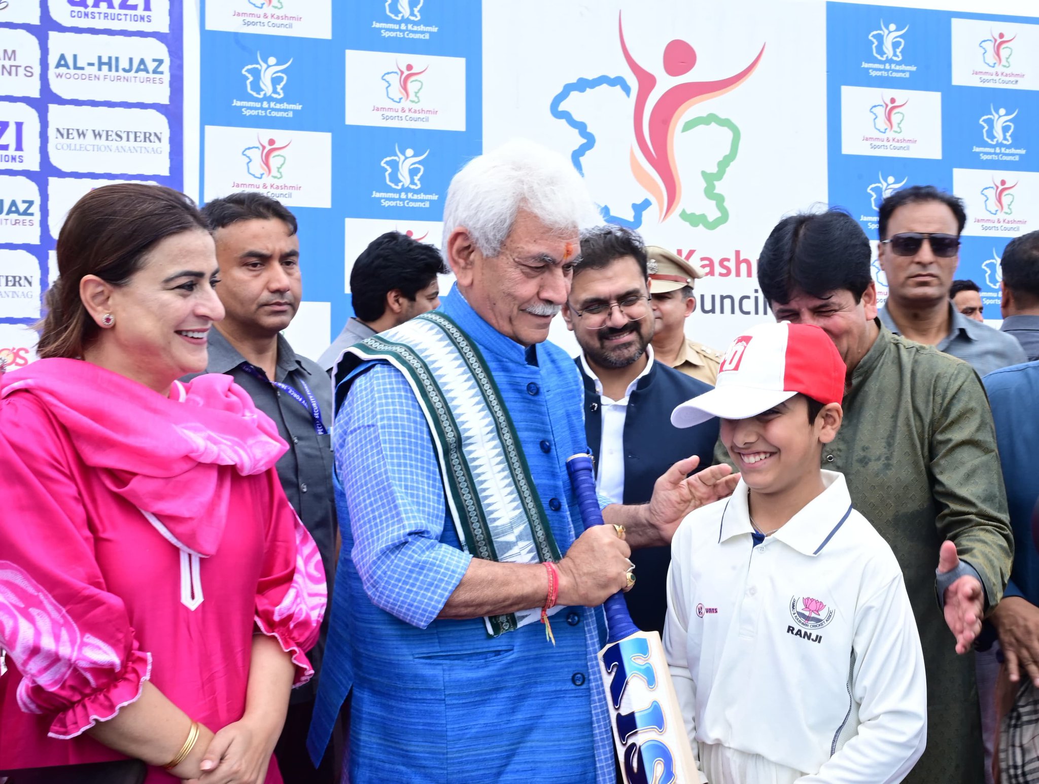 LG J&K Manoj Sinha , Minister Satish Sharma interact with Players at Anantnag 