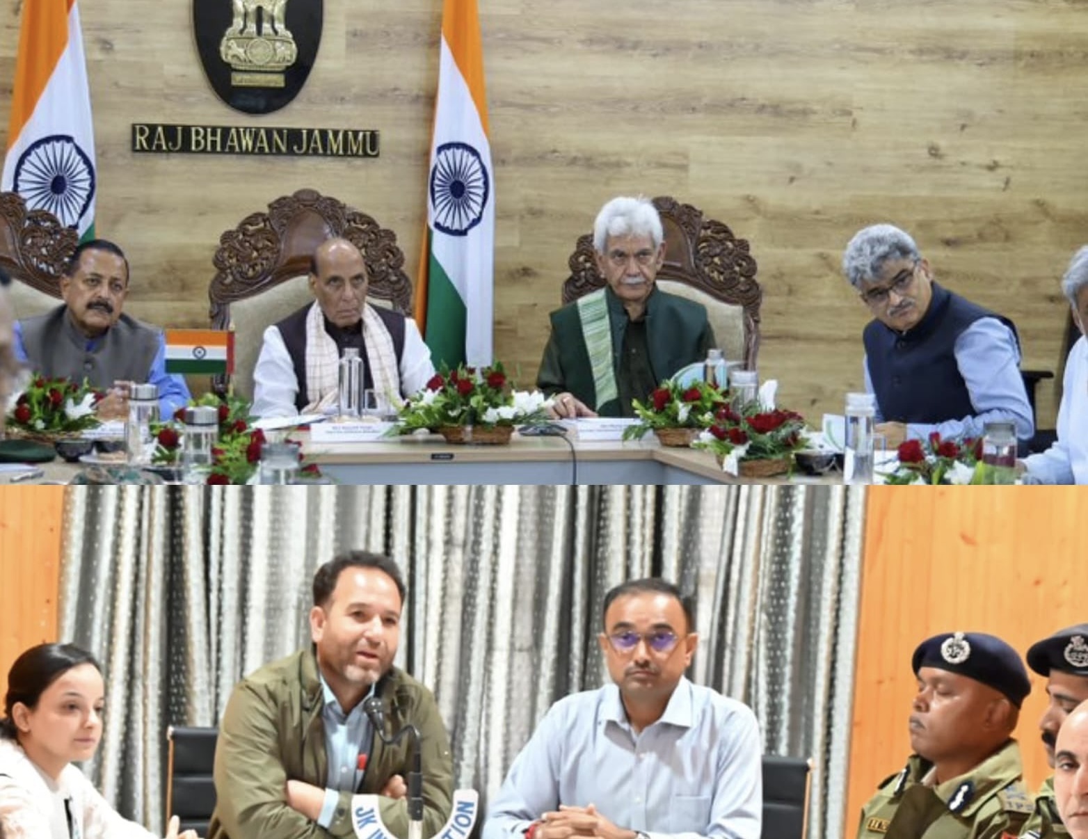 Rajnath Singh reaches Jammu in 2nd Plane as first Plane returns , Agrees to demands of LoP Sunil Sharma on BRO road , Army School