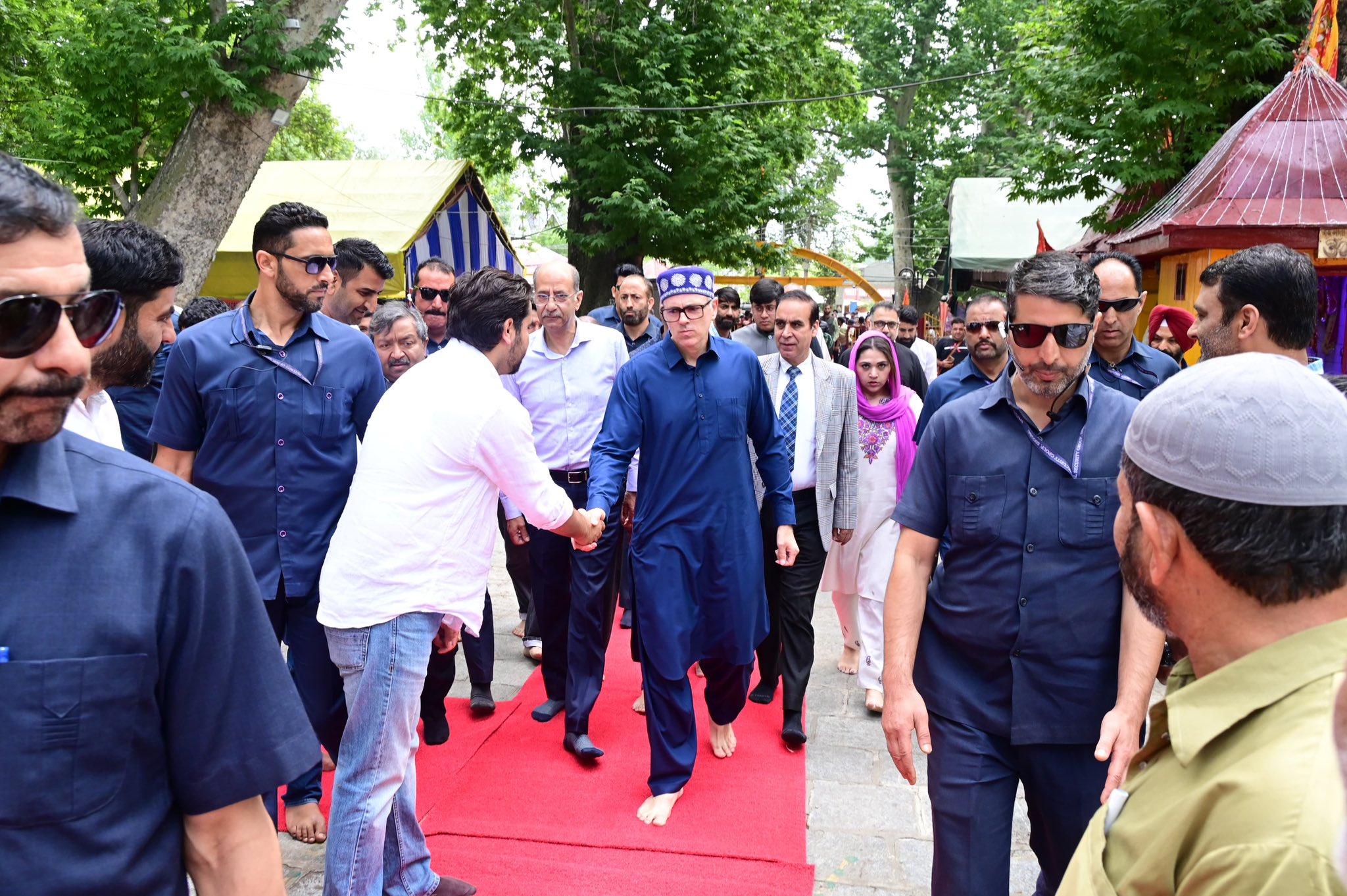 'CM Omar Abdullah visits  Mata Kheer Bhawani shrine '
