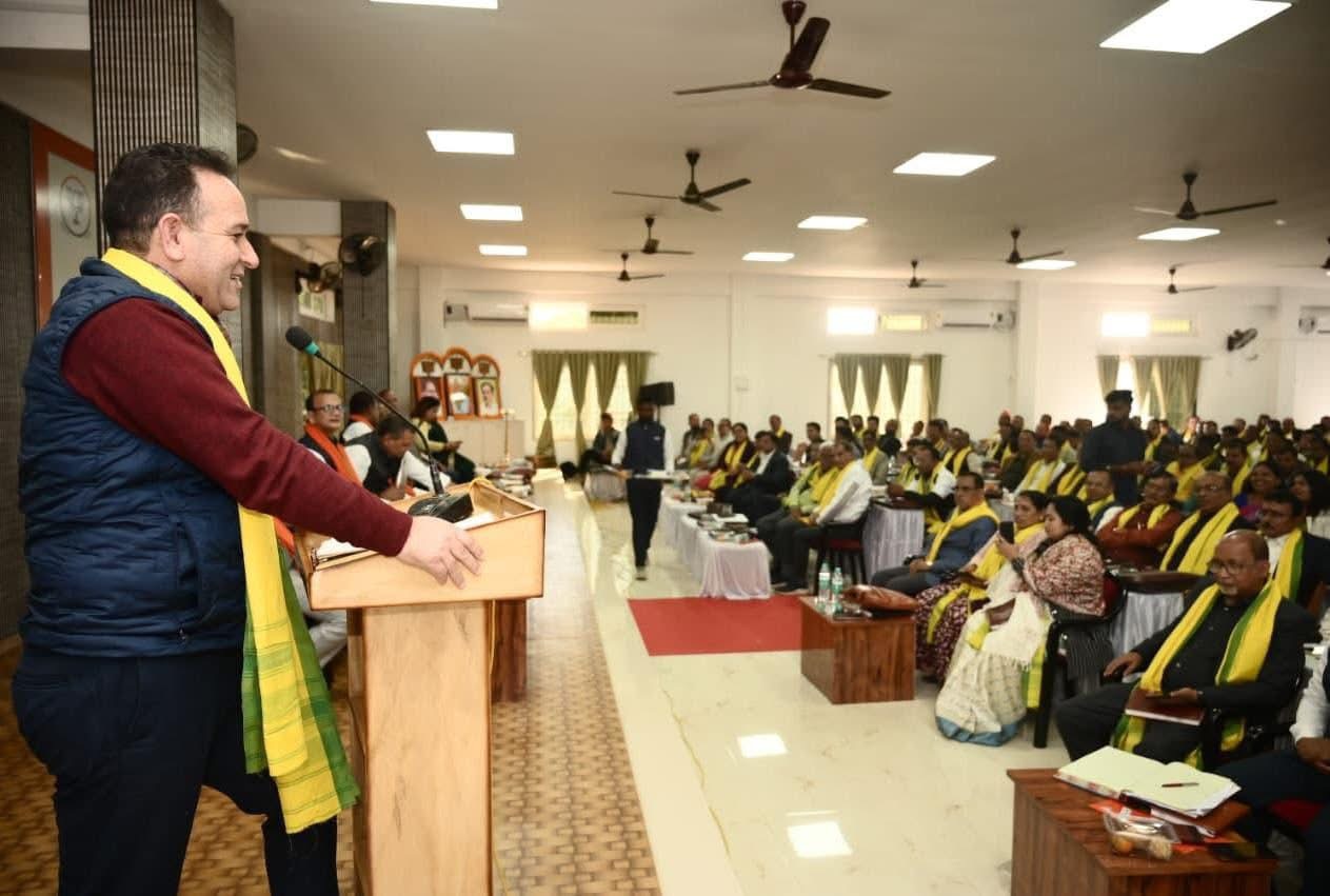 'LoP Sunil Sharma addresses District Working Committee meeting in Lakhipur, Assam,'