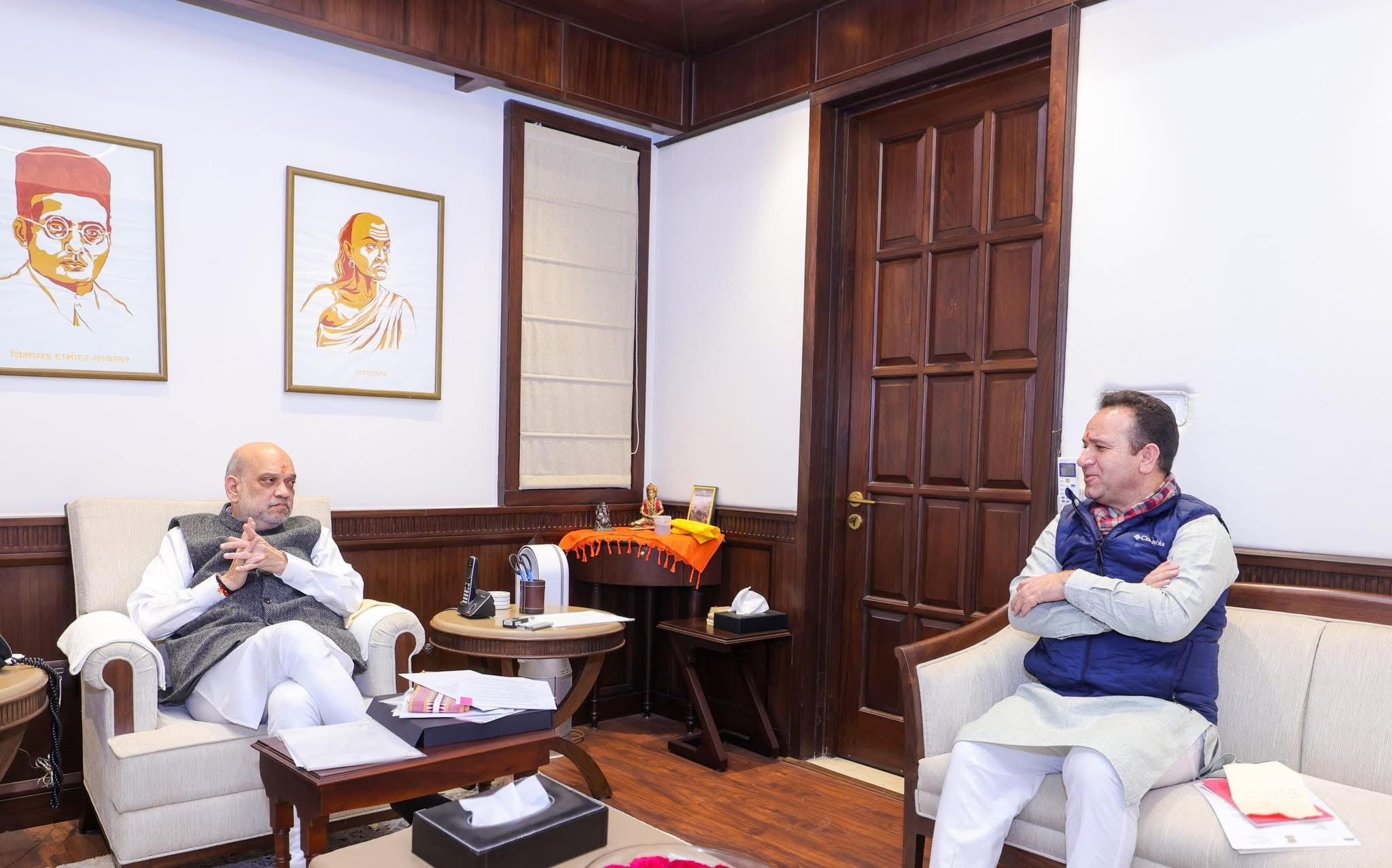 LoP J&K Sunil Sharma meets  Home Minister Amit Shah at New Delhi residence