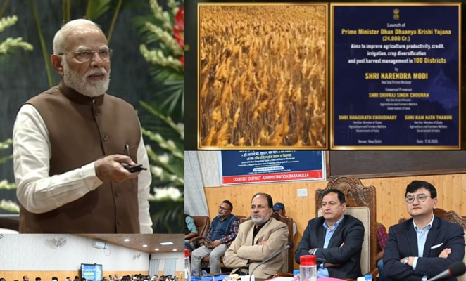  Javid Dar attends launch of PMDDKY, Self-Reliance in Pulses Mission virtually at Baramulla