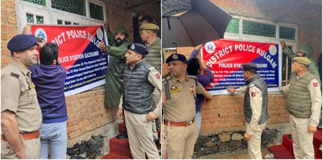 J&K Police attaches property of a notorious drug peddler under Section 68-F of the NDPS Act
