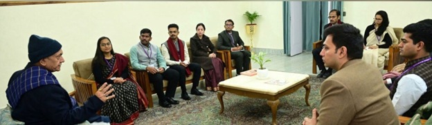 LG Manoj Sinha interacts with IAS officer trainees of 2025 Batch 