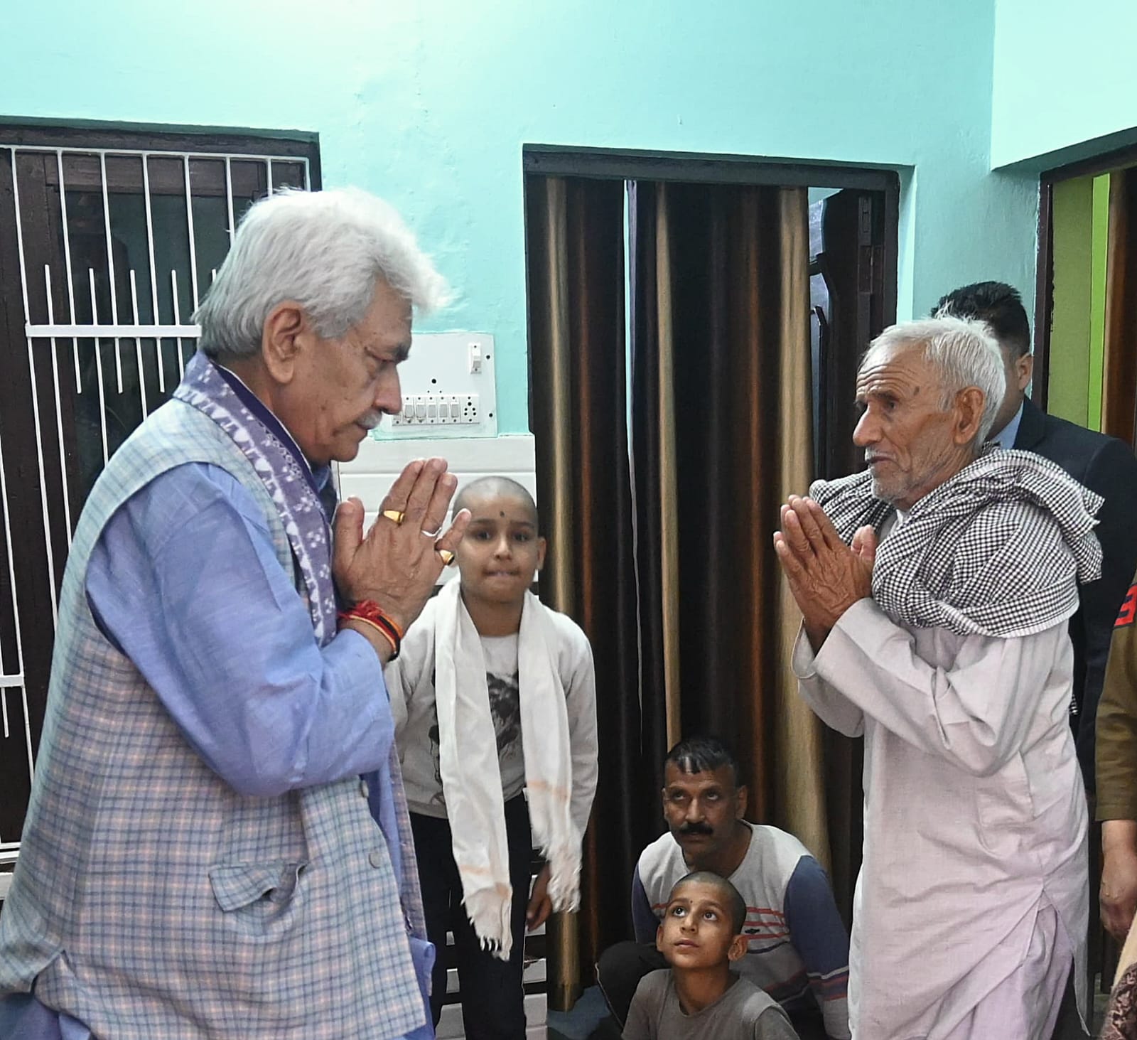 LG J&K visits Families of 4 Cops martyred in Kathua Encounter, assures complete support