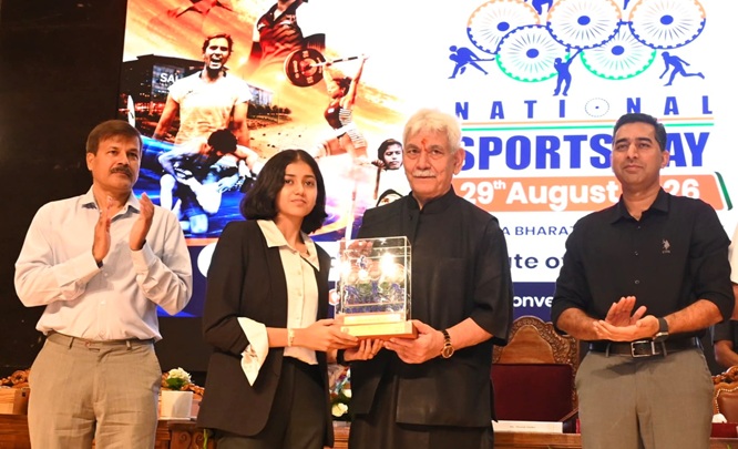 LG Manoj Sinha attends National Sports Day Function; Paid Tributes to Major Dhyan Chand