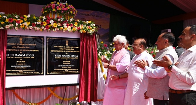 LG lays foundation stone for Renovation/Restoration of Heritage Sites at Purmandal/Uttervehini  Projects worth over Rs. 14 crore