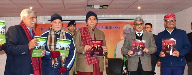  Lieutenant Governor launches special edition of Hindu Education Society Kashmir’s Sangarmal magazine   