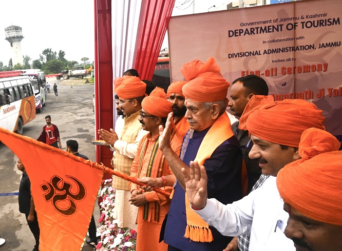  Lieutenant Governor flags off the holy Shri Budha Amarnath Ji Yatra from Jammu
