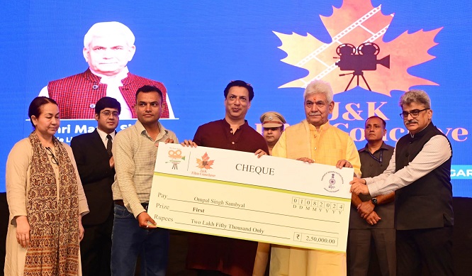  J&K Film Policy 2024 unveiled; LG J&K , CS J&K & Bollywood Director Madhur Bhandarkar attend event