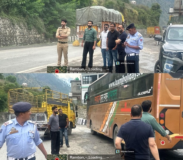 MVD Ramban conducts major enforcement drive; 15 Vehicles E-Challaned, Two sehicles seized