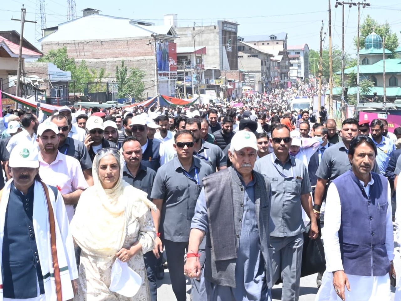 LG Manoj Sinha leads Padyatra in Anantnag