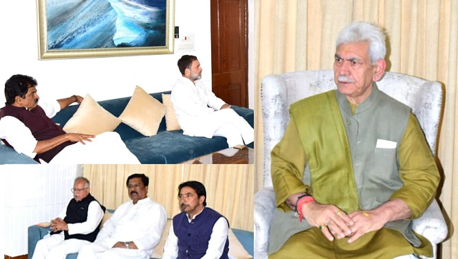 LoP Rahul Gandhi meets LG J&K Manoj Sinha