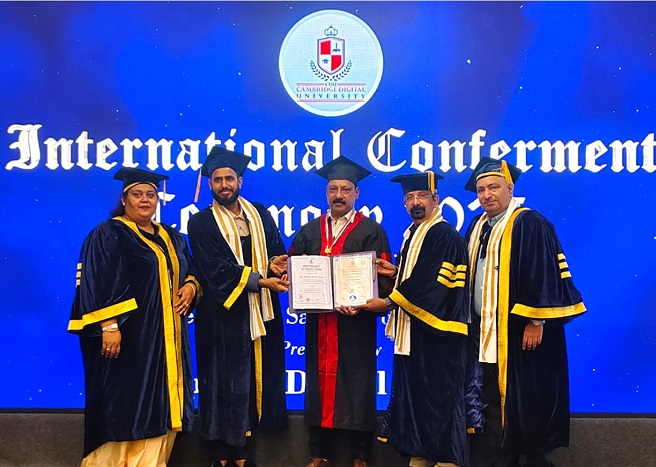  Kuldeep Gupta awarded Doctorate in Sports by Cambridge University