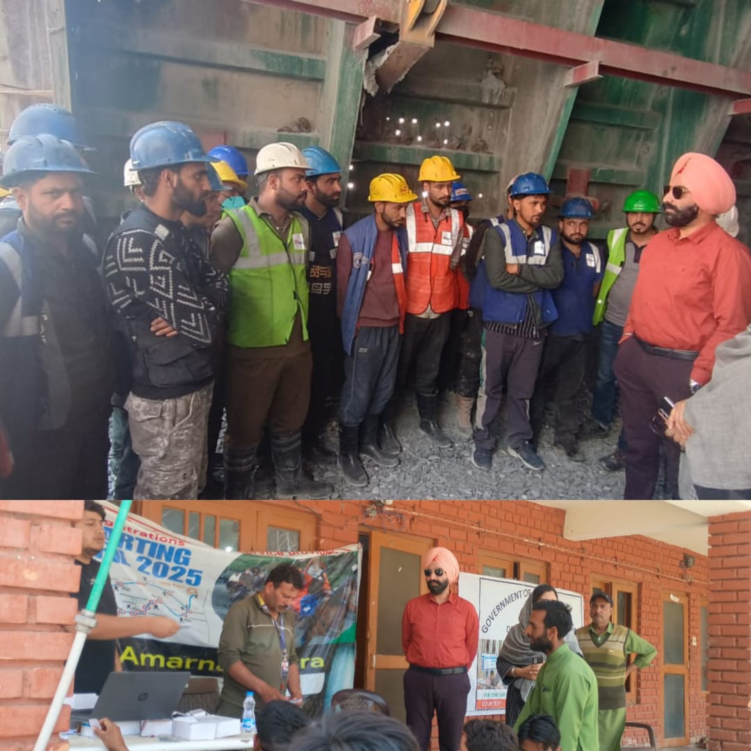 Labour Commissioner, J&K reviews SANJY Registration Camp Sonmarg and Labour Welfare Measures at Zojila Tunnel