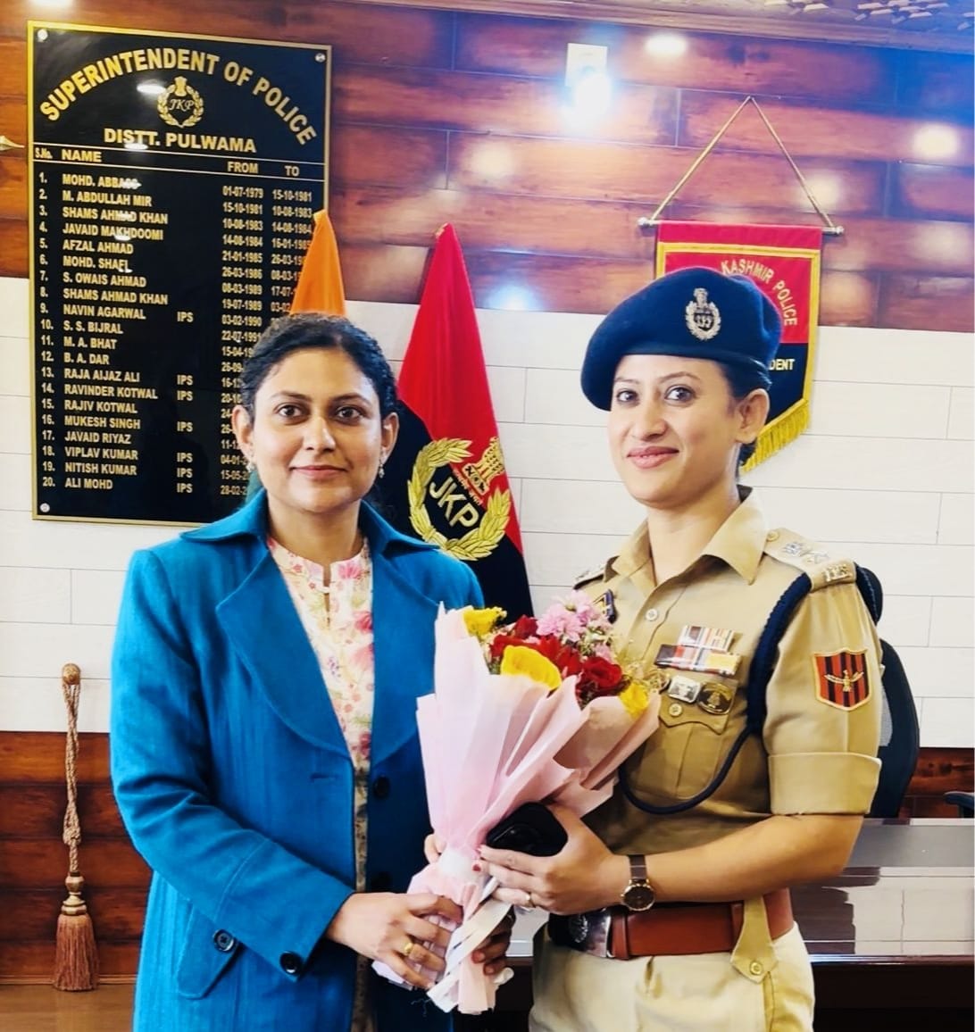 Tanushree  assumes charge as SSP Pulwama