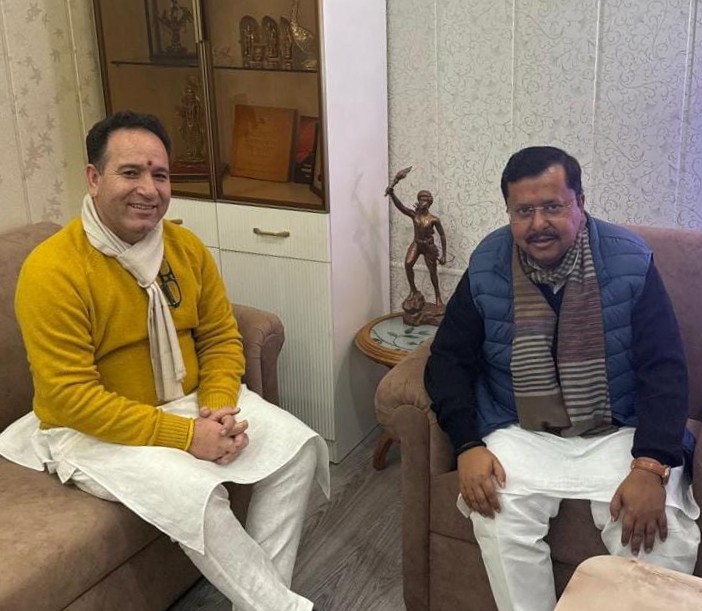 'LoP J&K Sunil Sharma meets BJP National President Nitin Nabin'