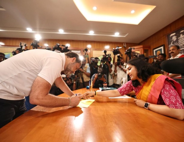 Rahul Gandhi files nomination papers from Wayanad LS Seat