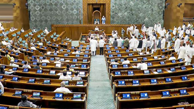 Opposition MPs tear copies of 03 bills introduced by Home Minister 