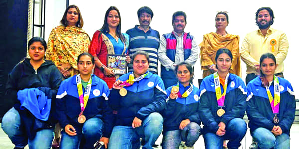 Secretary Sports Council Felicitates Bronze Winner Rollball Women 