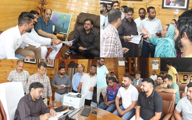 Satish Sharma meets delegations in Srinagar, assures welfare of workers, traders, youth 