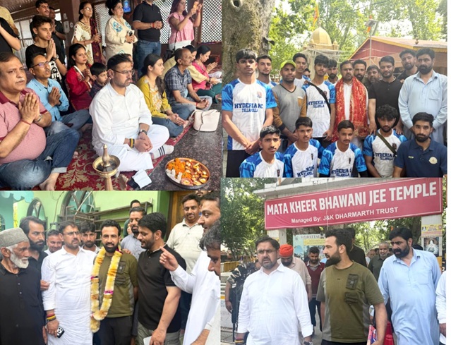 Satish Sharma visits Kheer Bhawani, Mir Baba Hyder Shrines; reviews arrangements, assures improved facilities 