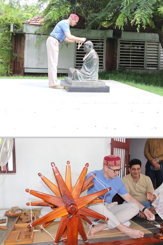 CM Omar Abdullah pays Tribute to Mahatma Gandhi at Sabarmati Ashram