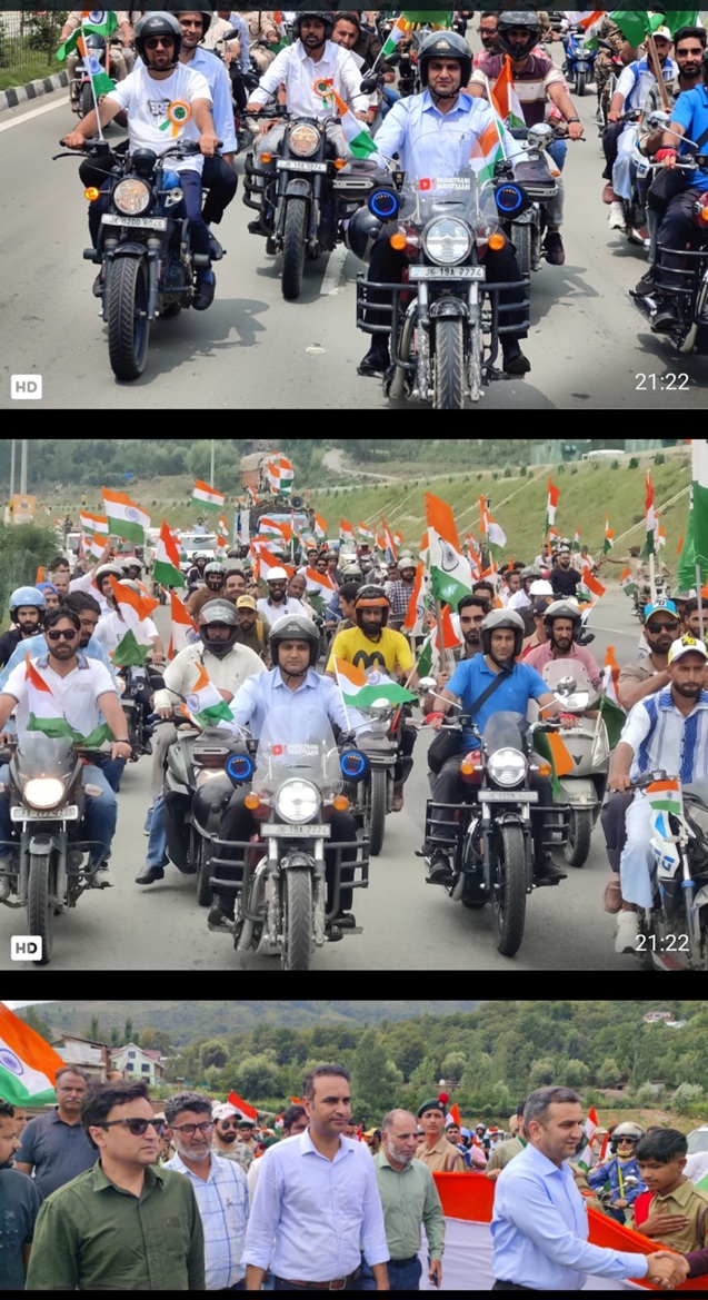 DC Ramban leads grand Bike & Car Tiranga Rally held at Banihal to mark 79th Independence Day 