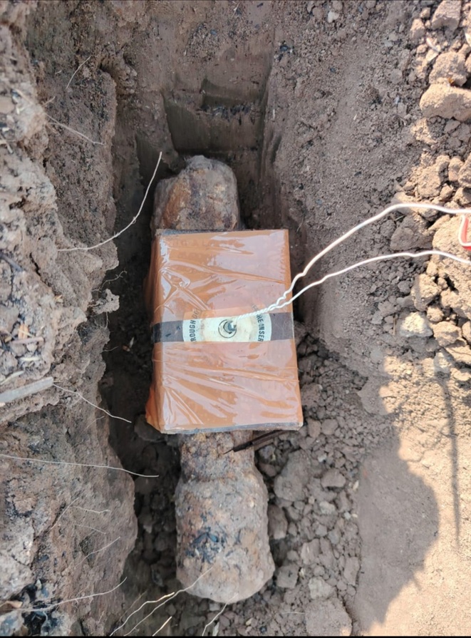 Rusted mortar shell destroyed in Arnia Sector 